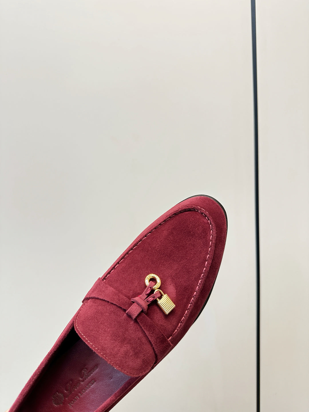 Loro Piana Shoes Joan Loafers Burgundy Suede Charm 178090