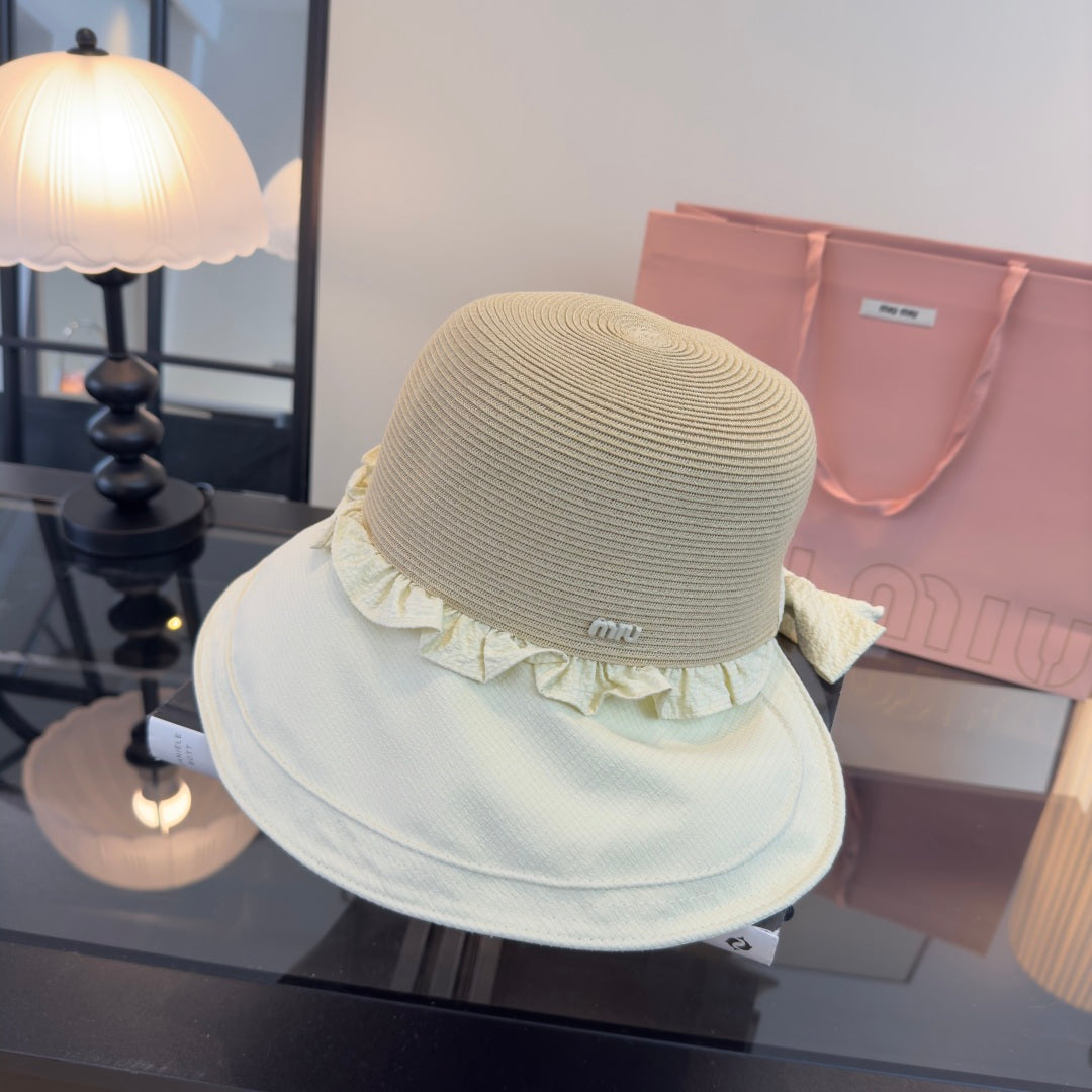 Miu 26s Straw Hat Cotton 391260