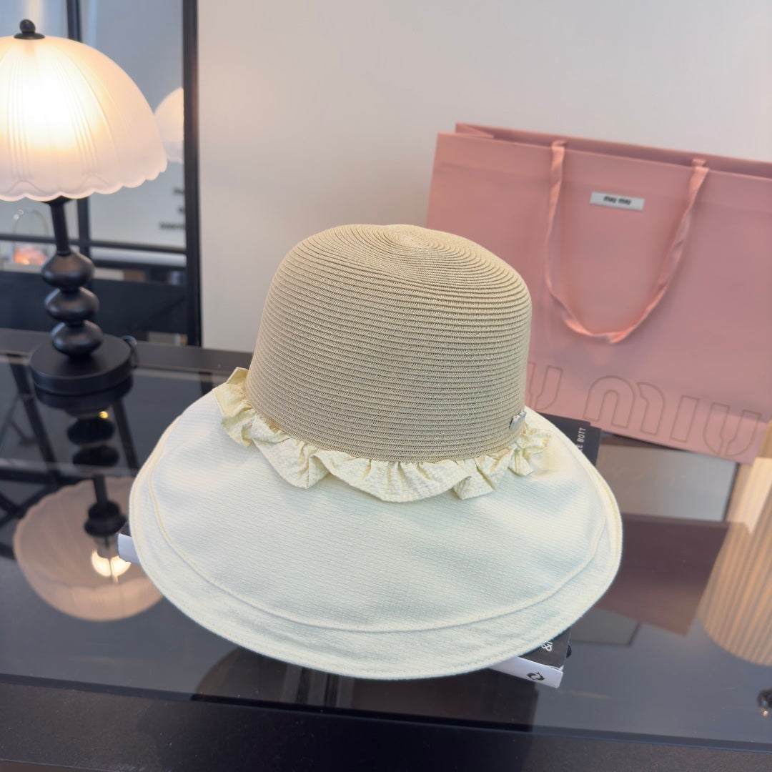 Miu 26s Straw Hat Cotton 391260