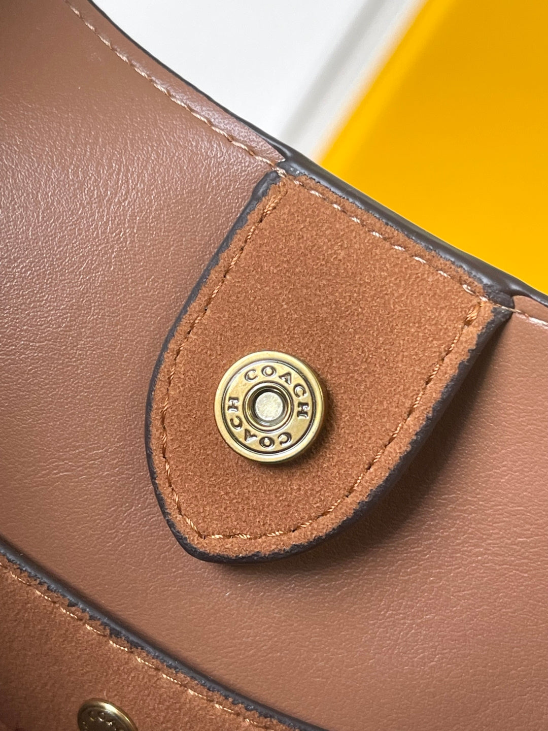 Coach Brooklyn Shoulder Bag 34cm Camel Suede