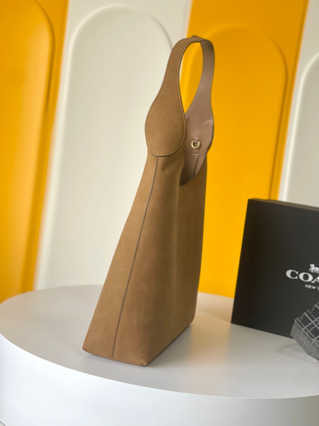 Coach Brooklyn Shoulder Bag 39cm Dark Khahi Suede