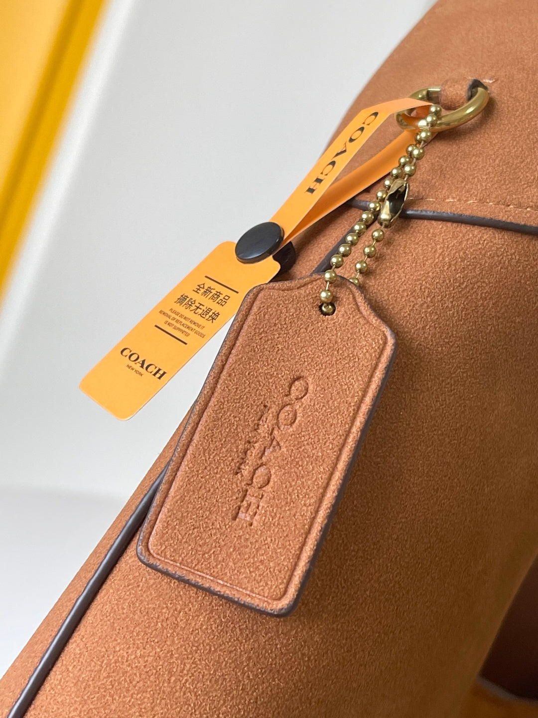 Coach Brooklyn Shoulder Bag 39cm Camel Suede