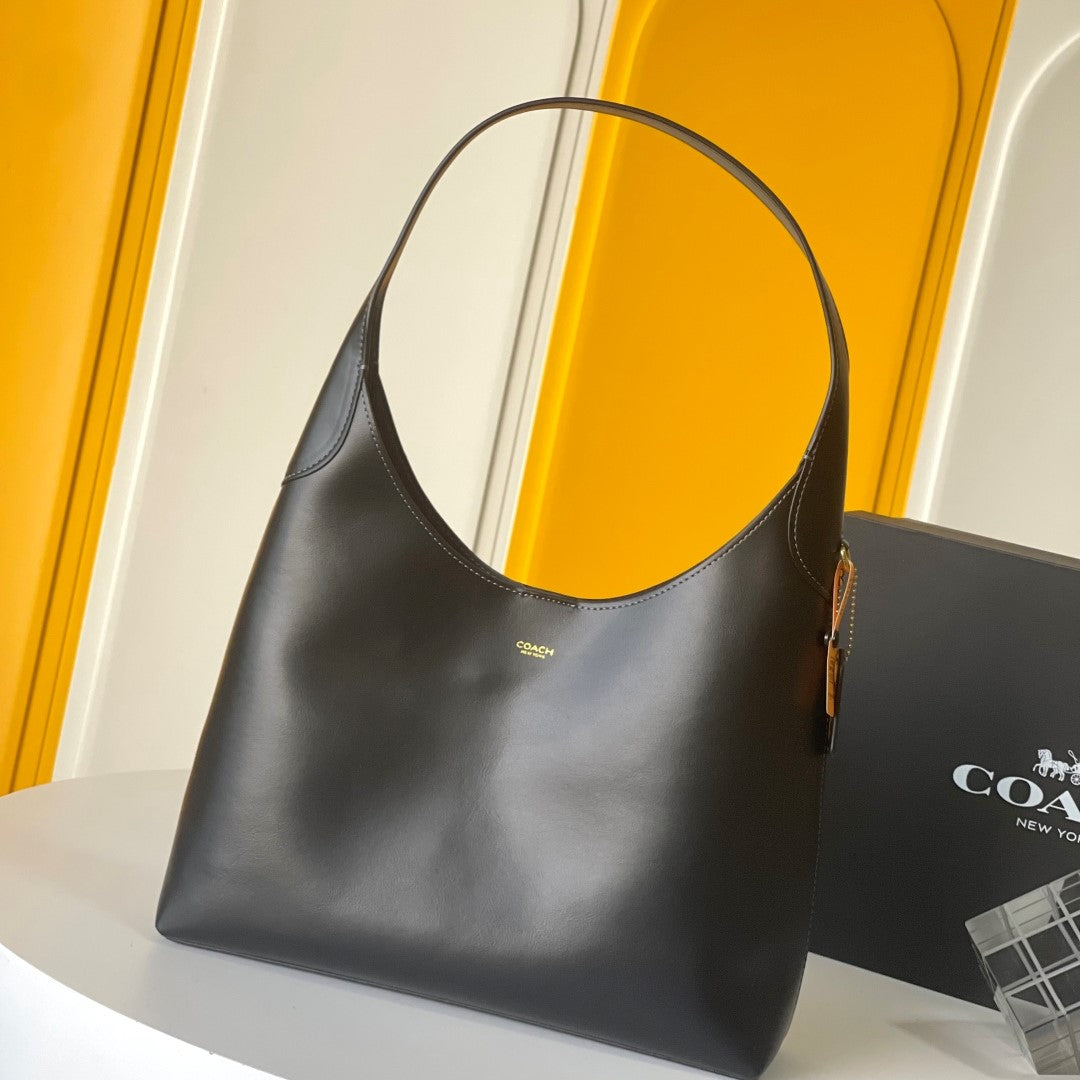 Coach Brooklyn Shoulder Bag 34cm Black Calfskin
