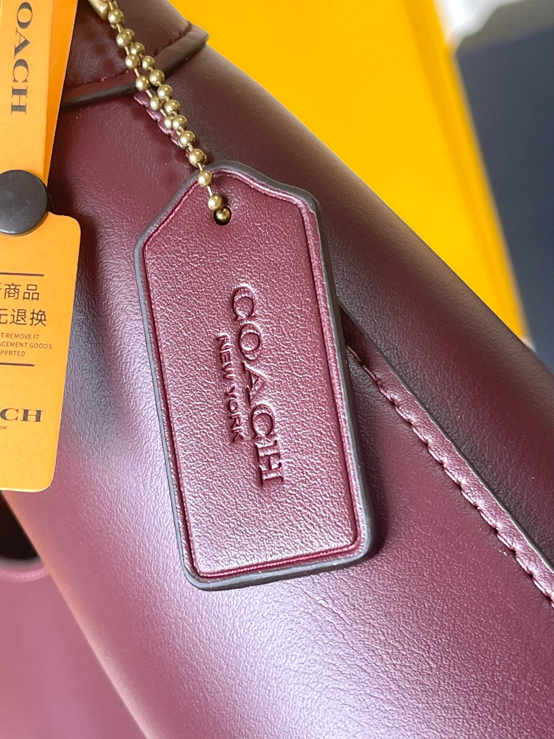 Coach Brooklyn Shoulder Bag 34cm Burgundy Calfskin