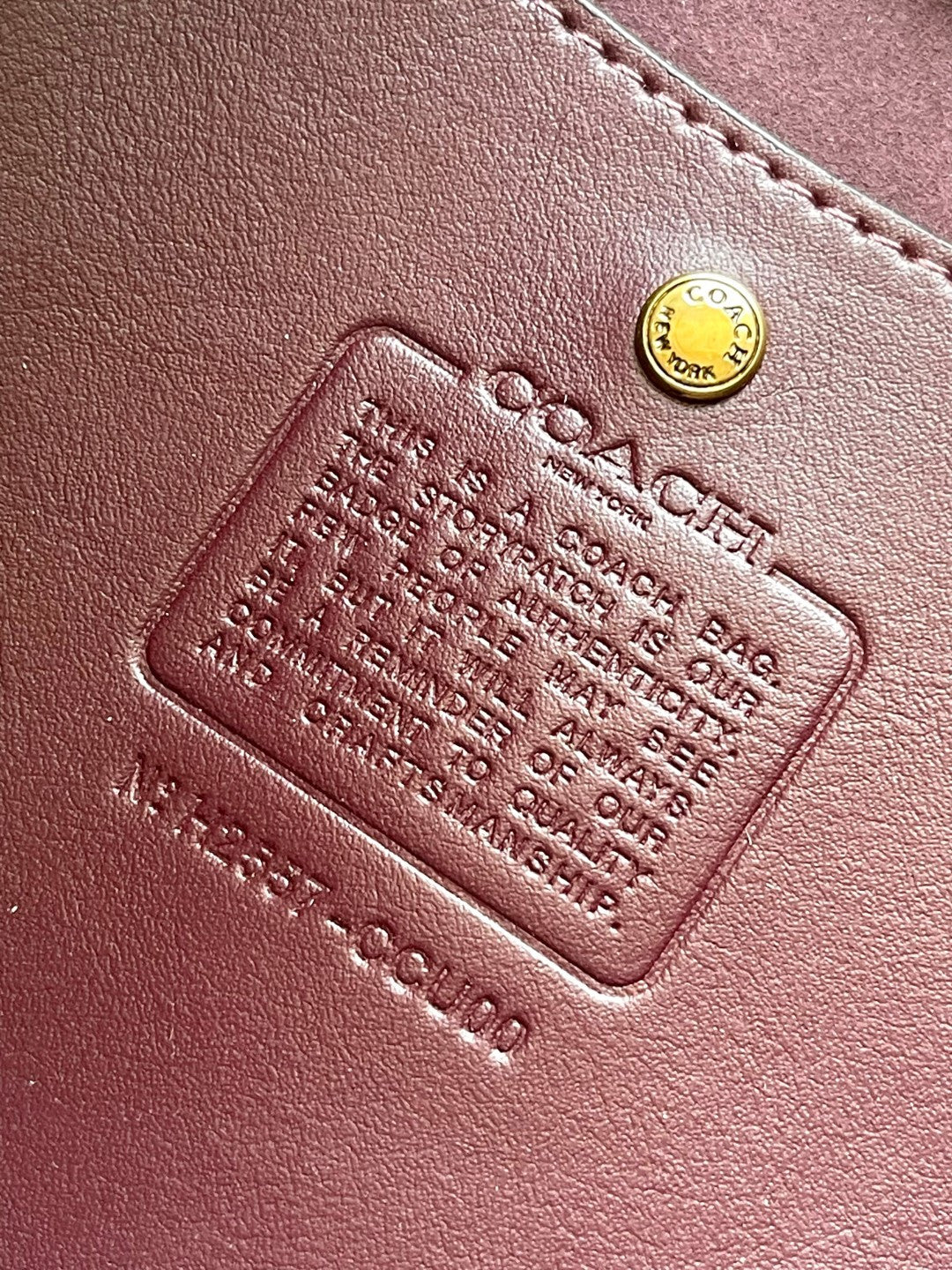 Coach Brooklyn Shoulder Bag 34cm Burgundy Calfskin