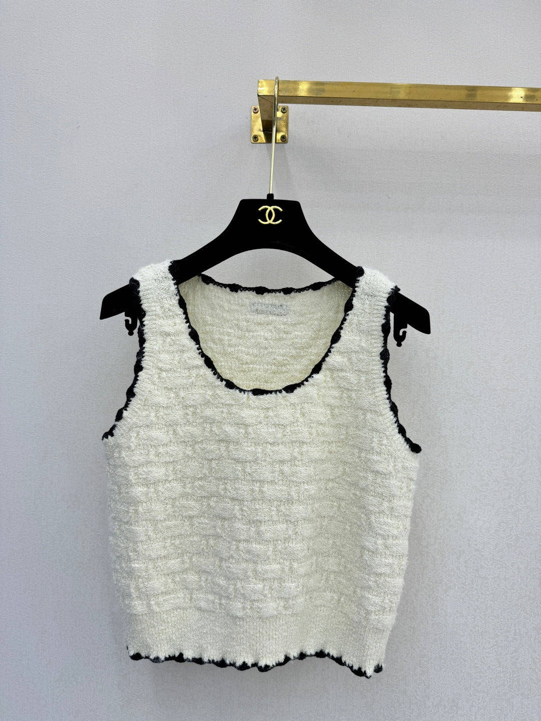 CC 26s Vest Black White Tweed Silk 363530