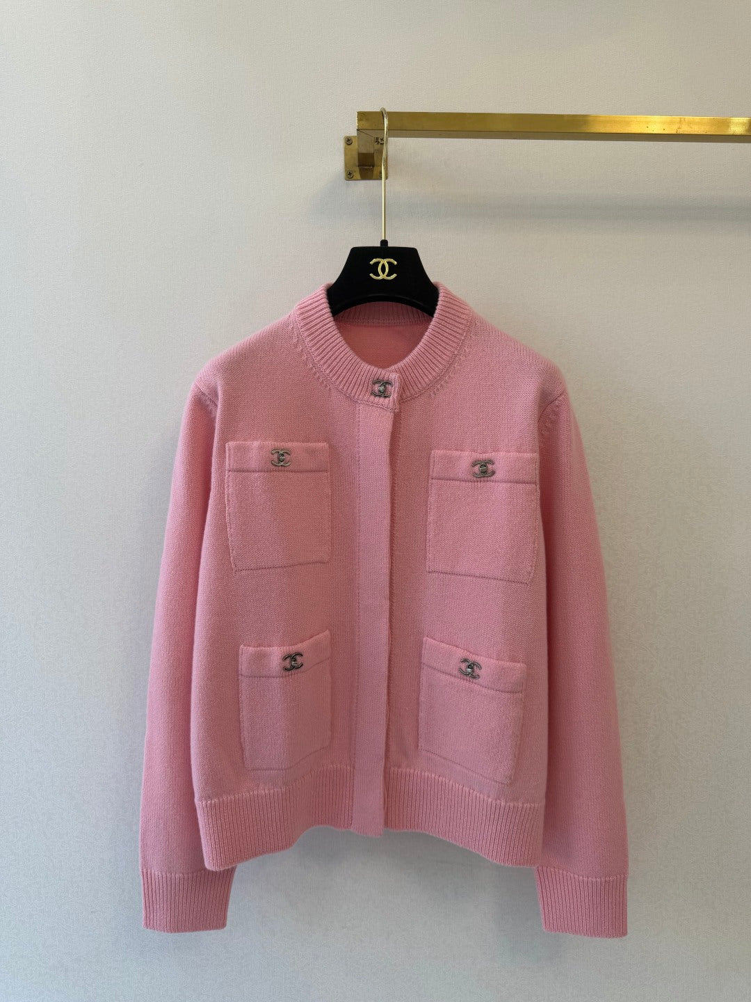 CC 26s Crew Neck Long-Sleeved Cardigan Wool 424817