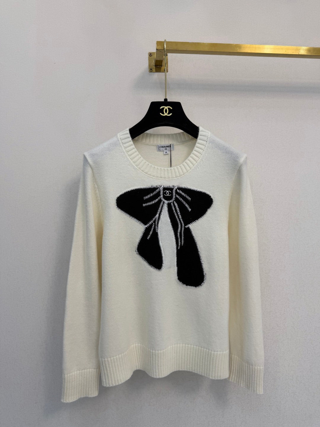 CC 26s Crew Neck Long-Sleeved Top Cream Wool 424800