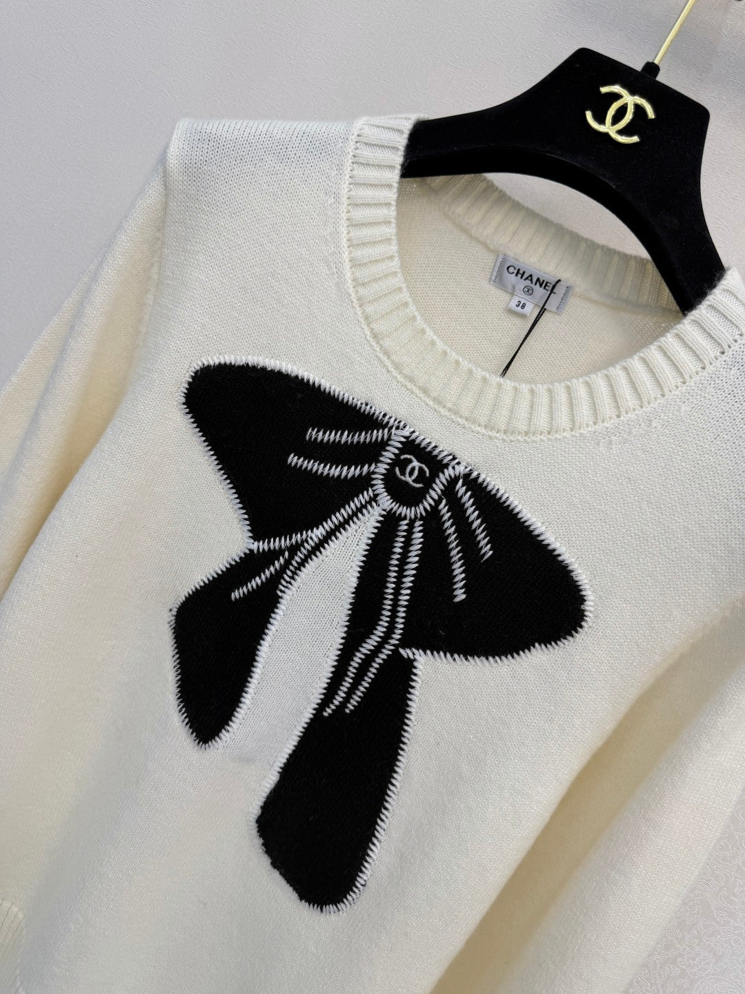 CC 26s Crew Neck Long-Sleeved Top Cream Wool 424800