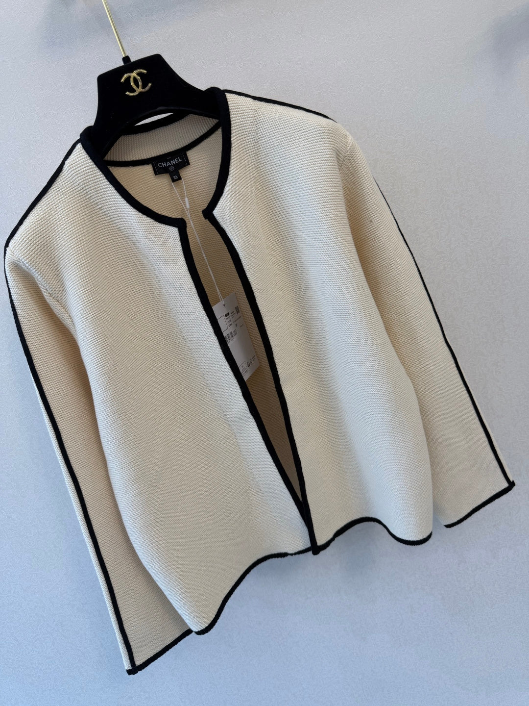 Chanel 2026 Contrast Trim Knit Vest Skirt and Cardigan 3-Piece Set Cotton Blend 438190
