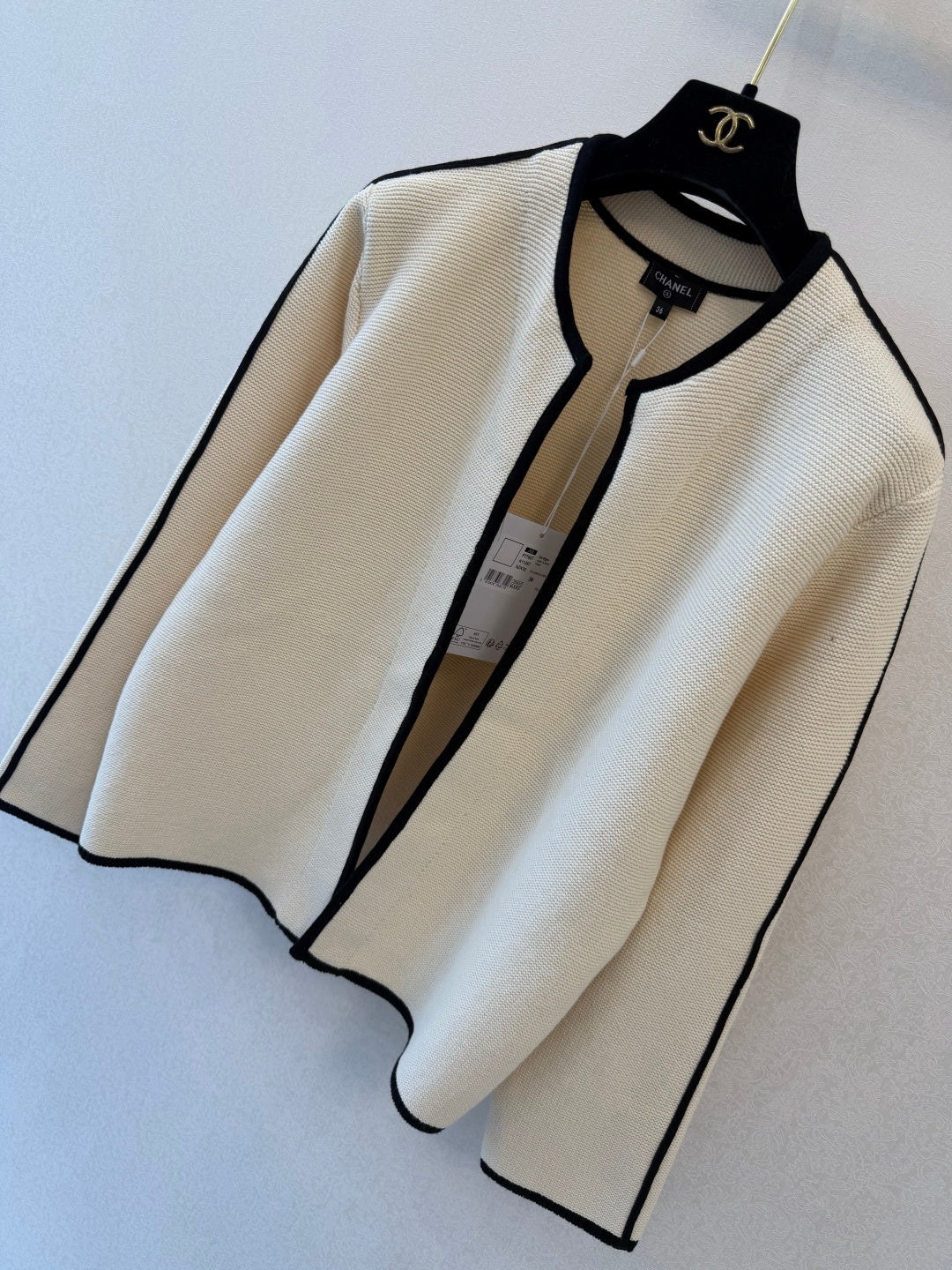 Chanel 2026 Contrast Trim Knit Vest Skirt and Cardigan 3-Piece Set Cotton Blend 438190