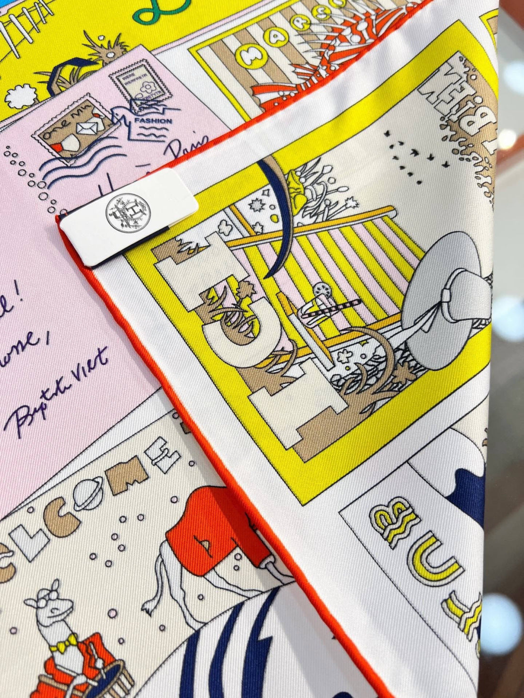 Hermes 26s Printed Square Scarf 90 In Silk 309946