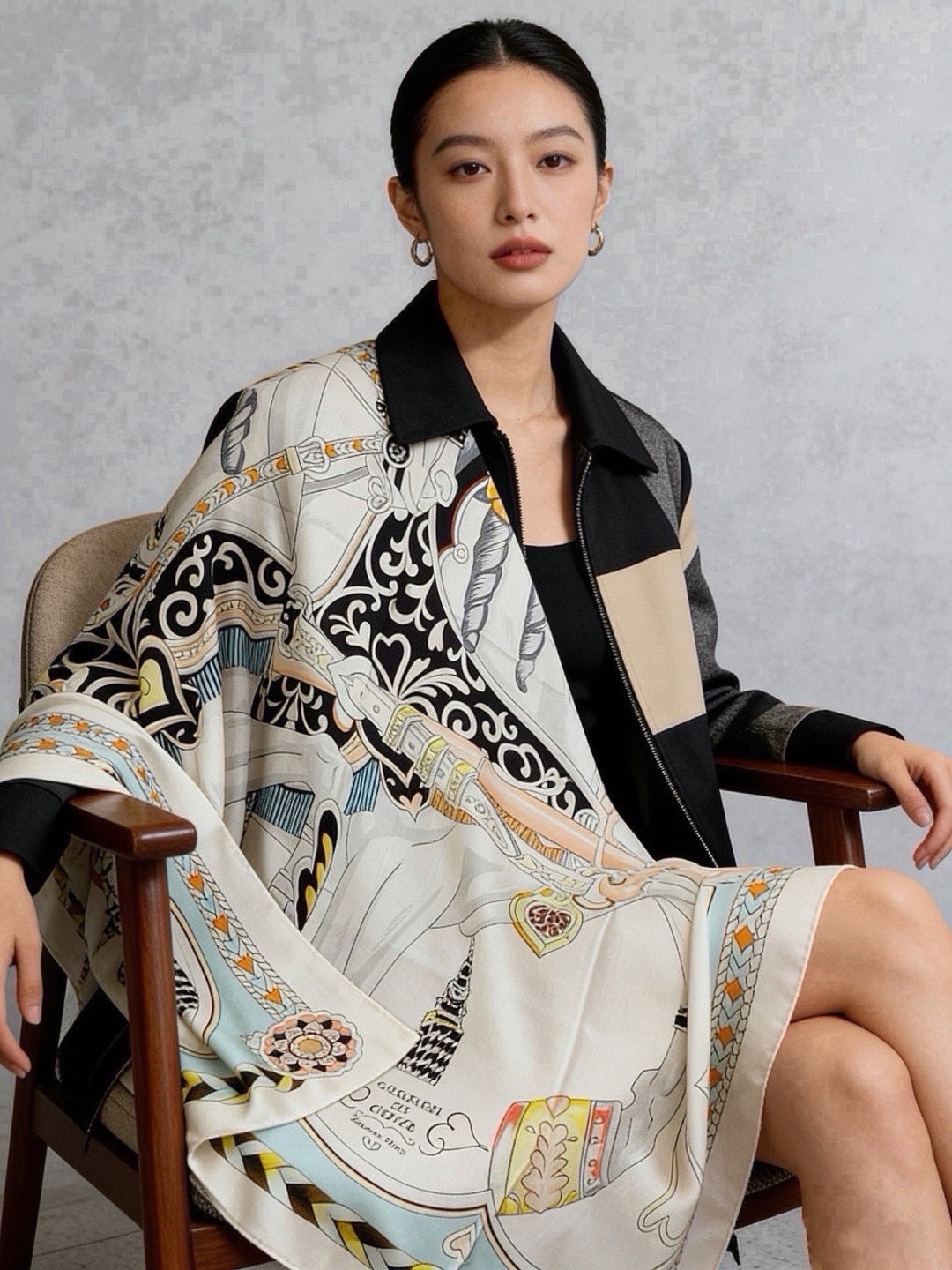 HM 26s Scarf 140 In Cashmere And Silk 449948