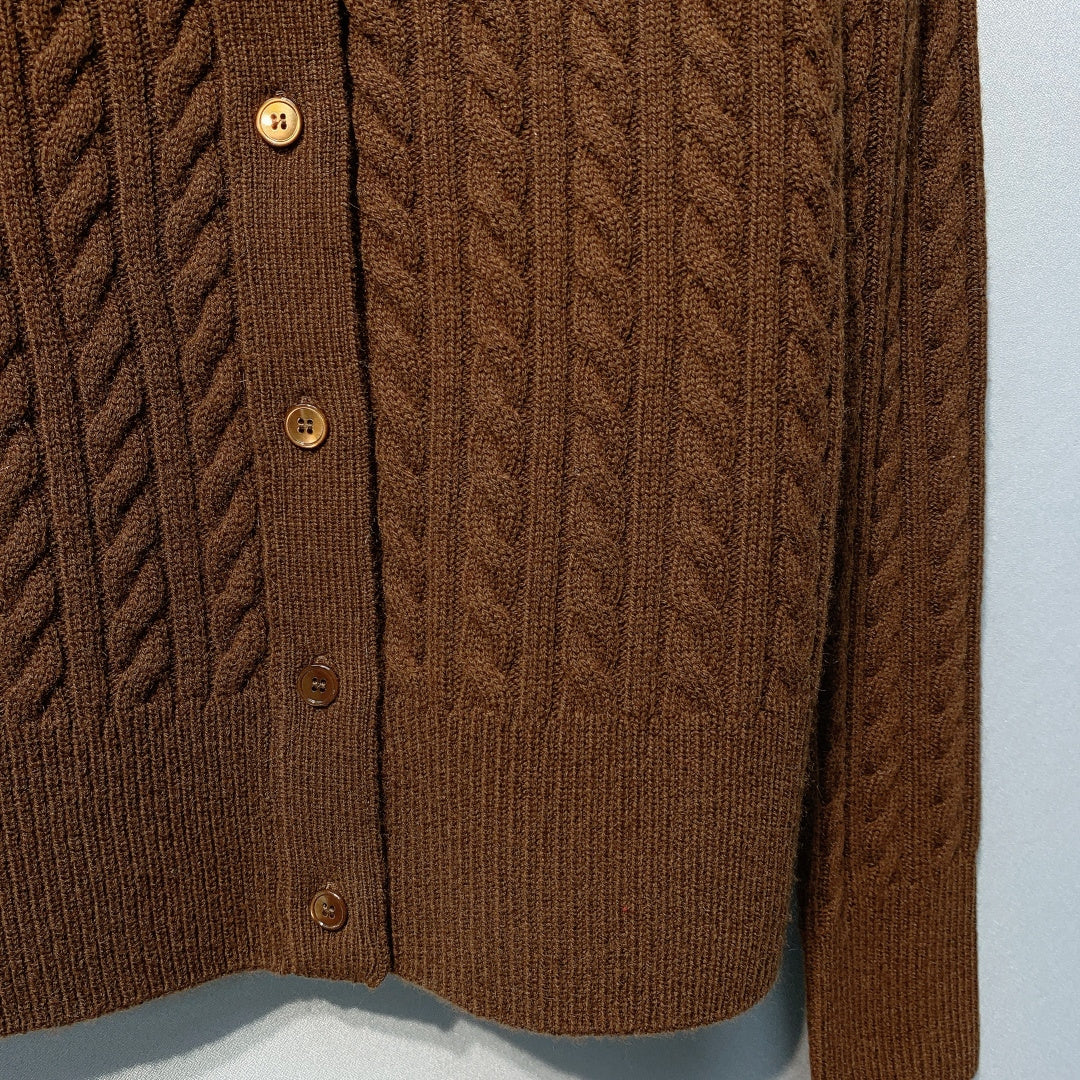CD Cardigan Brown  Cable Knit 342075
