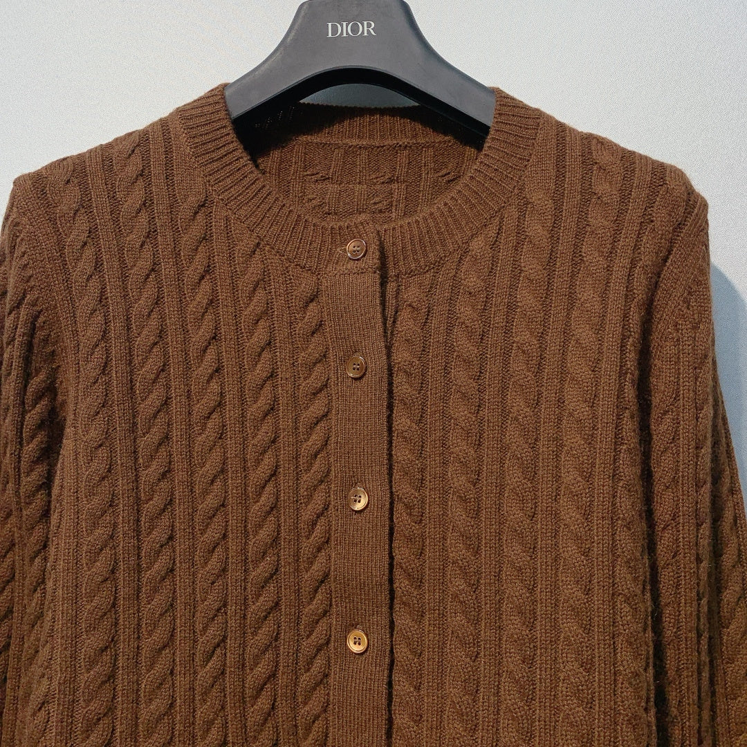 CD Cardigan Brown  Cable Knit 342075