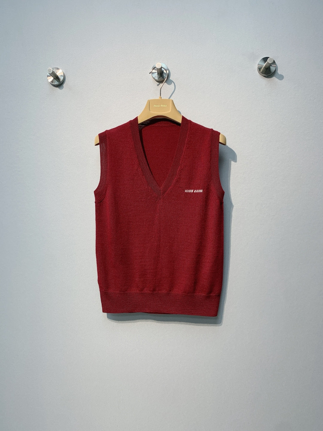 Miu Miu Sweater Vest Burgundy Wool 342085