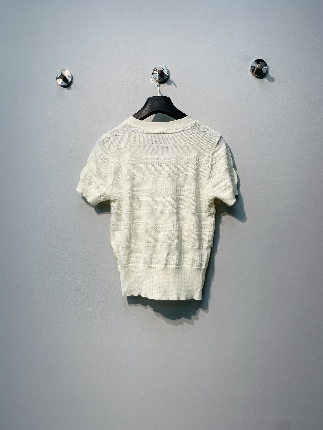 CC 26s V-Neck Short Sleeves Ivory Wool 362602