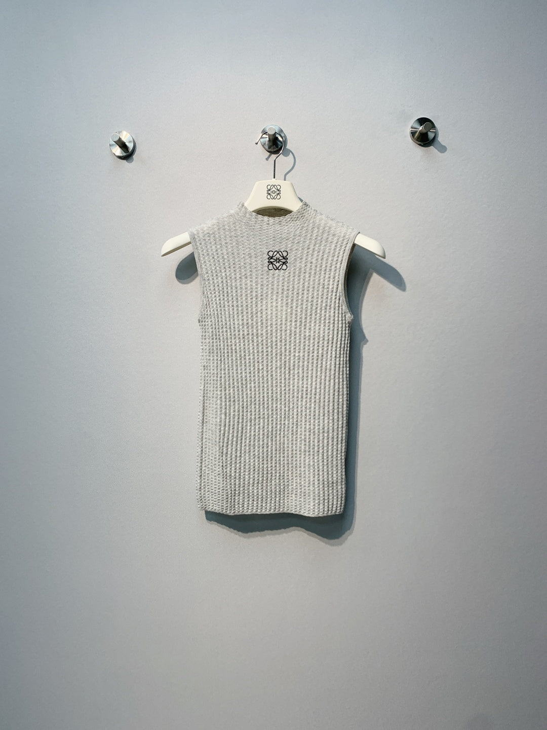 Loewe Anagram Tank Top Grey Ribbed Cotton 362624