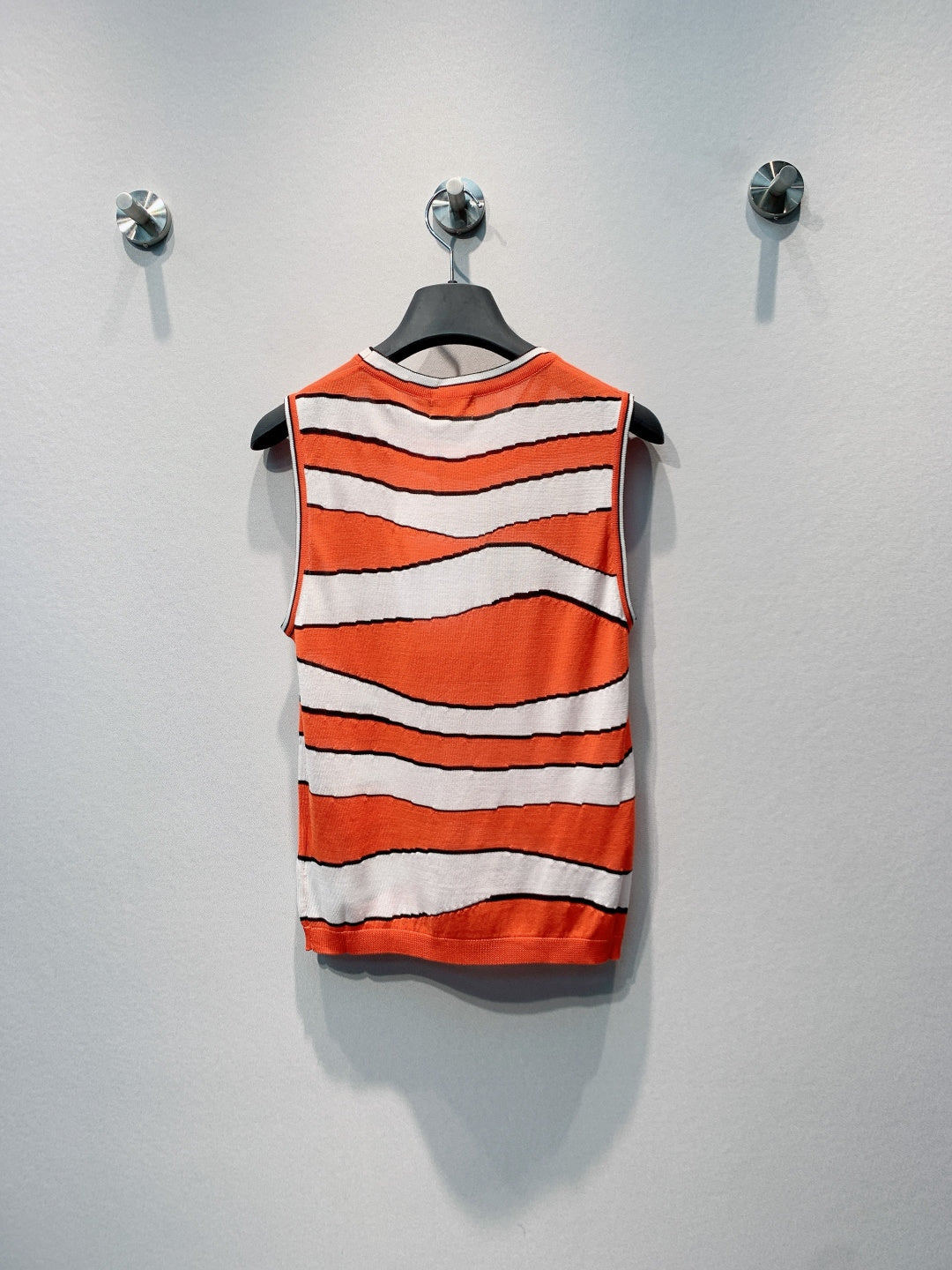 CC Clownfish Knit Vest Orange White Tencel Nylon 395948