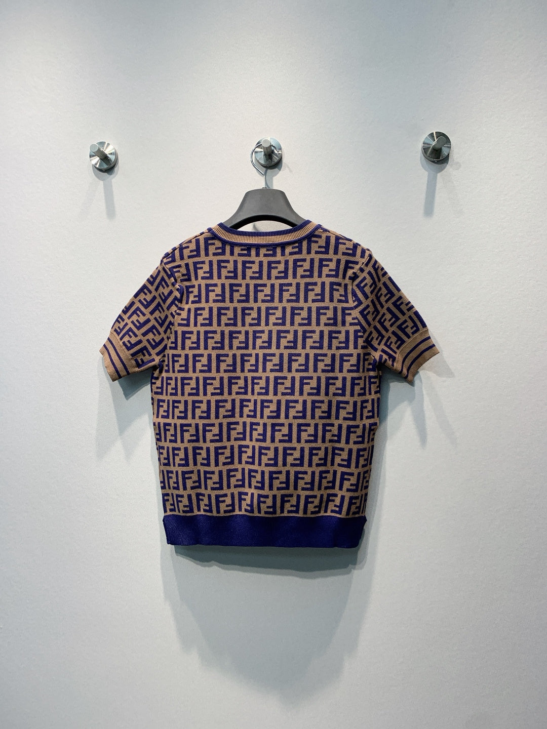 Fendi 26s Monogram Knit Short-Sleeve T-Shirt 406283