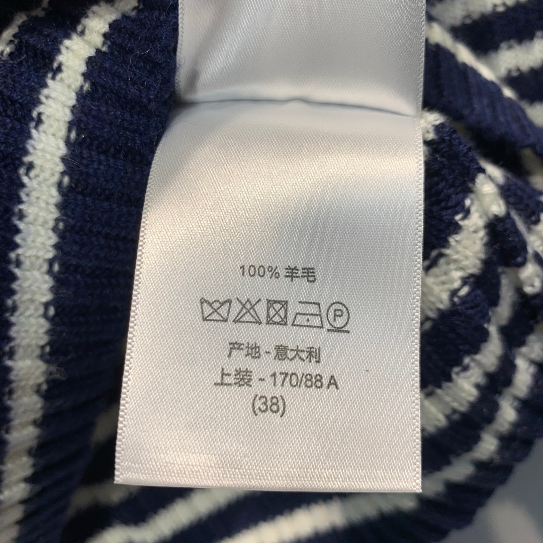 CD 26s Lucky Star Striped Knit Sweater Dark Blue White Wool 413833