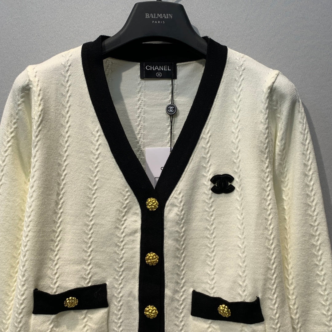 CC  26s Knit Cardigan Ivory Knitwear 416455