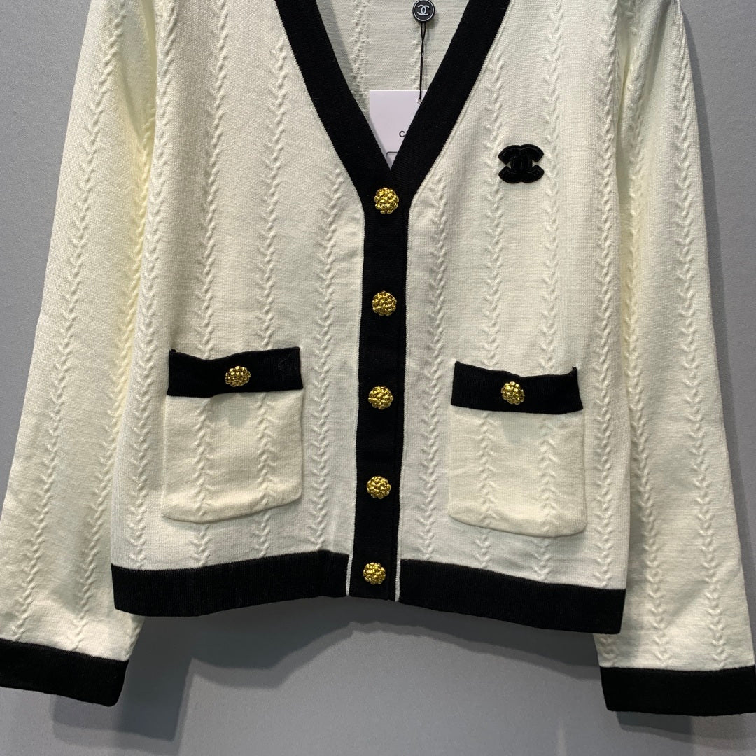 CC  26s Knit Cardigan Ivory Knitwear 416455