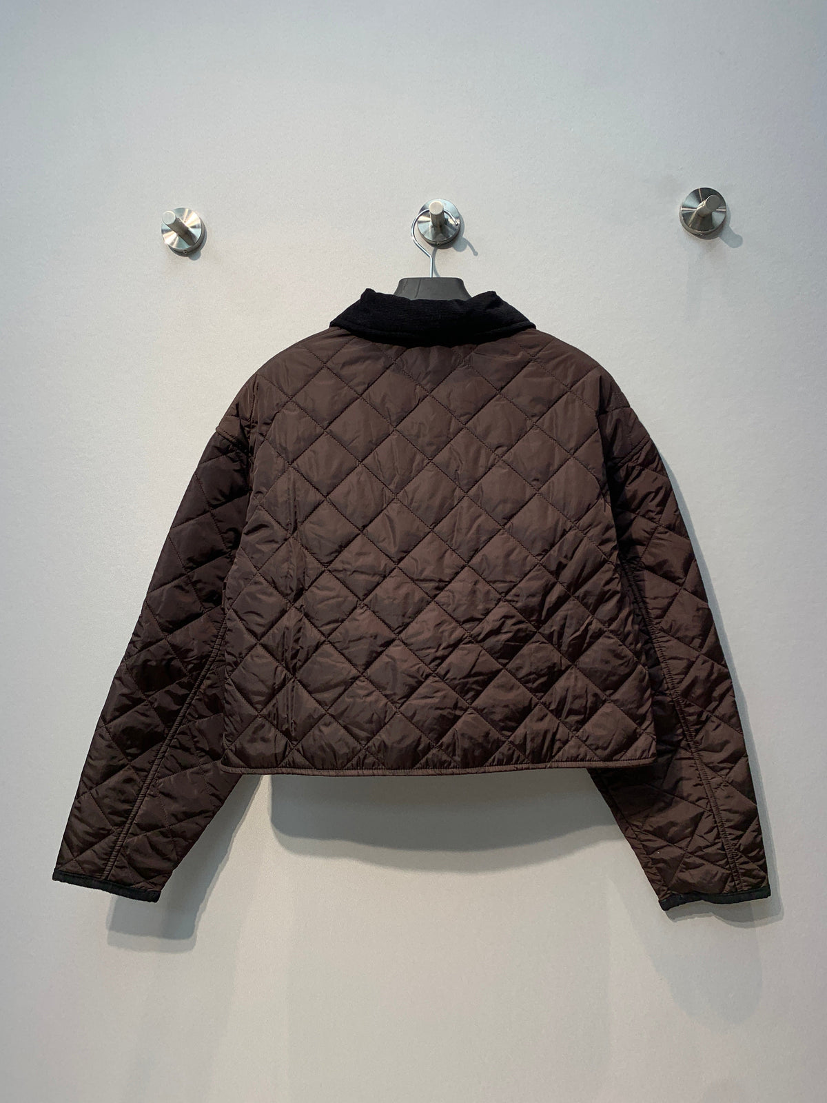 Prada 26s Blouson Cropped Jacket Dark Brown Re-Nylon 445168