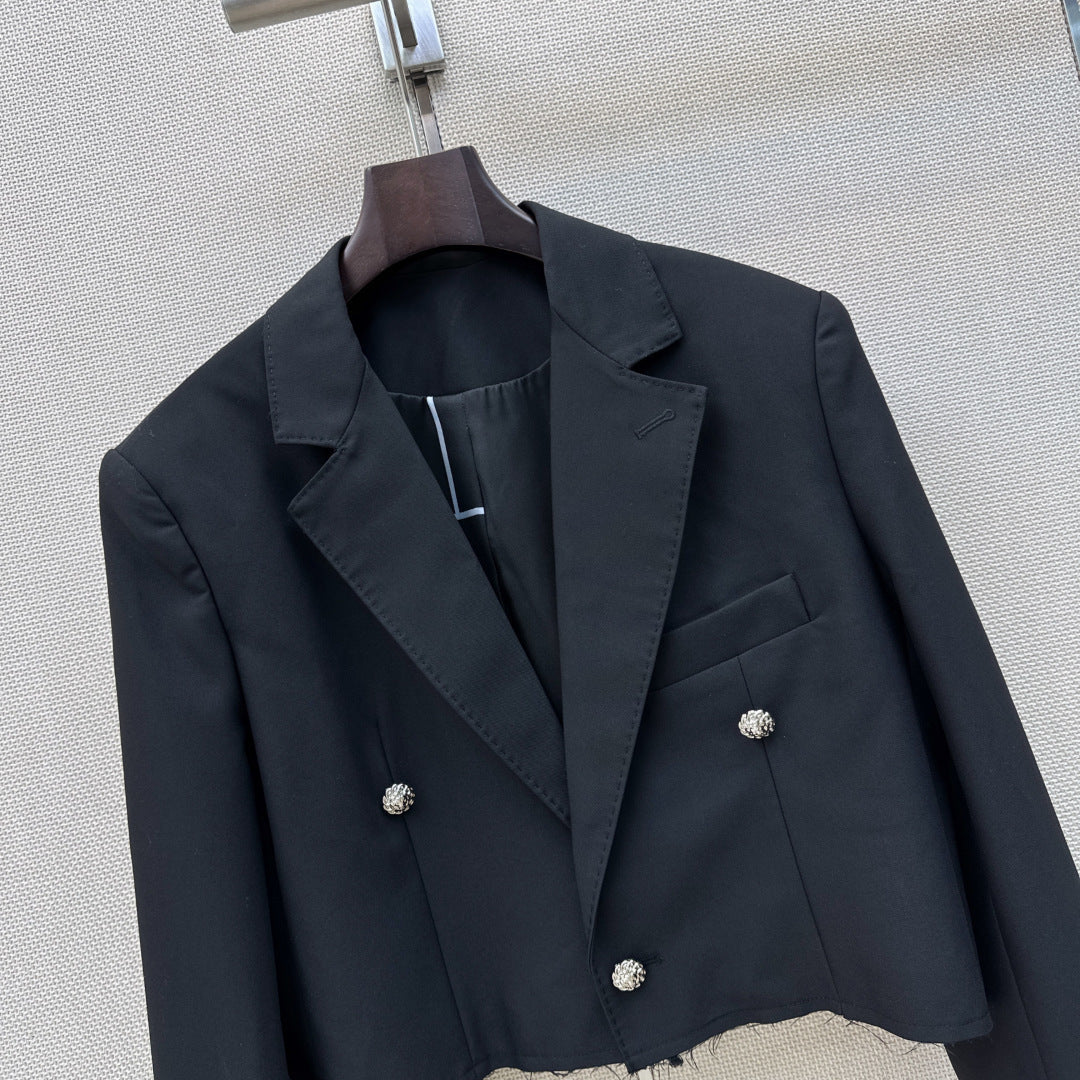 CC 26s Jacket Gabardine Black Wool Cotton Polyester 409110