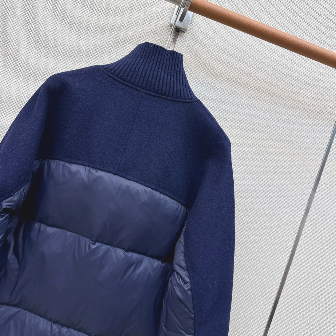 BC 26s Long Puffer Jacket Blue Down Recycled Nylon Fabric 419326
