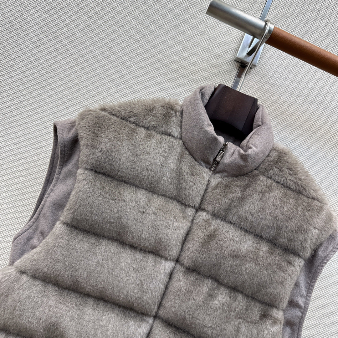 BC 26s Down Vest Grey Goose Down Filling Plush Fabric 419303