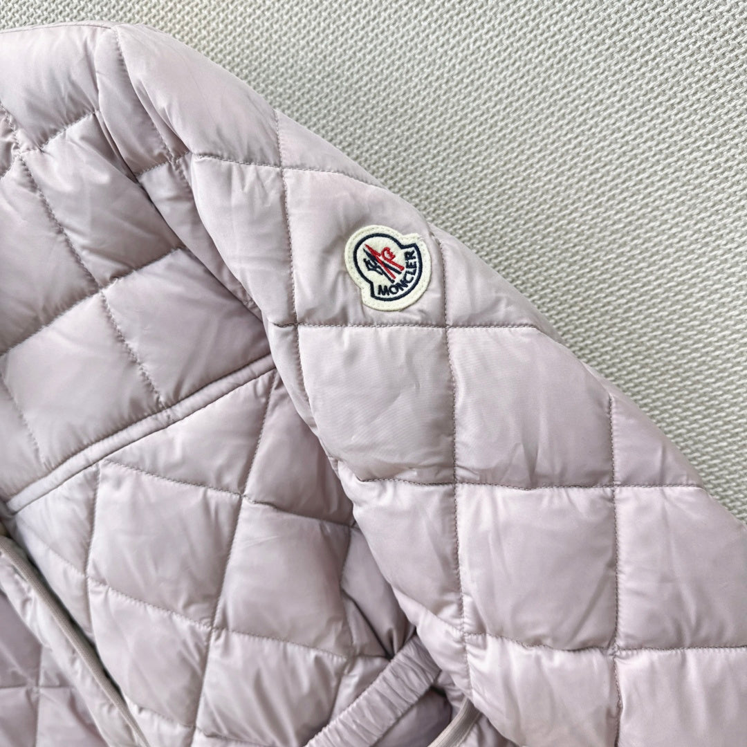 Moncler 26s Cygnes Belted Short Down Jacket Light Beige 419292