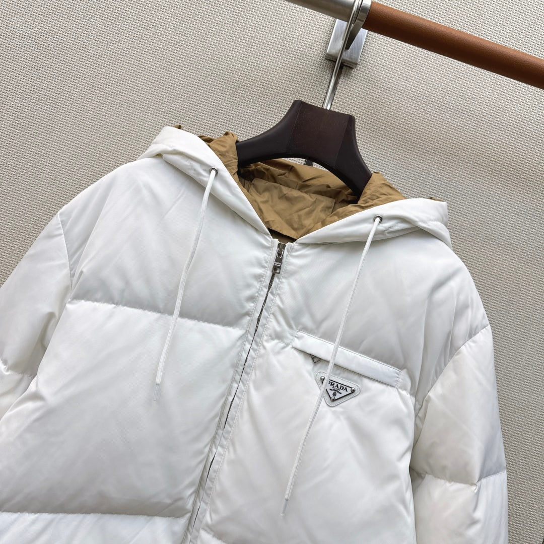 Prada 26s Down Jacket White Re-Nylon 419235