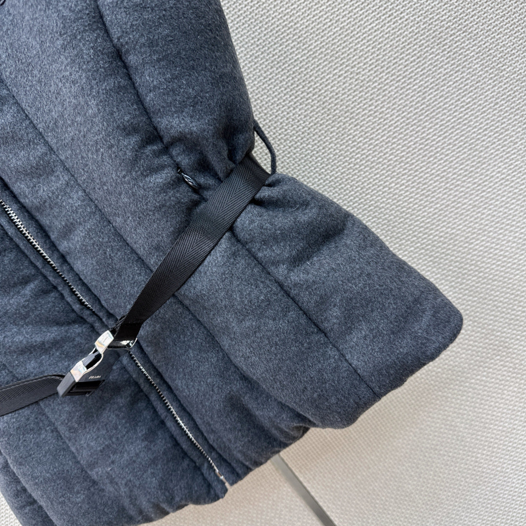 Prada 26s Loden Down Vest Grey Down Filling 419336
