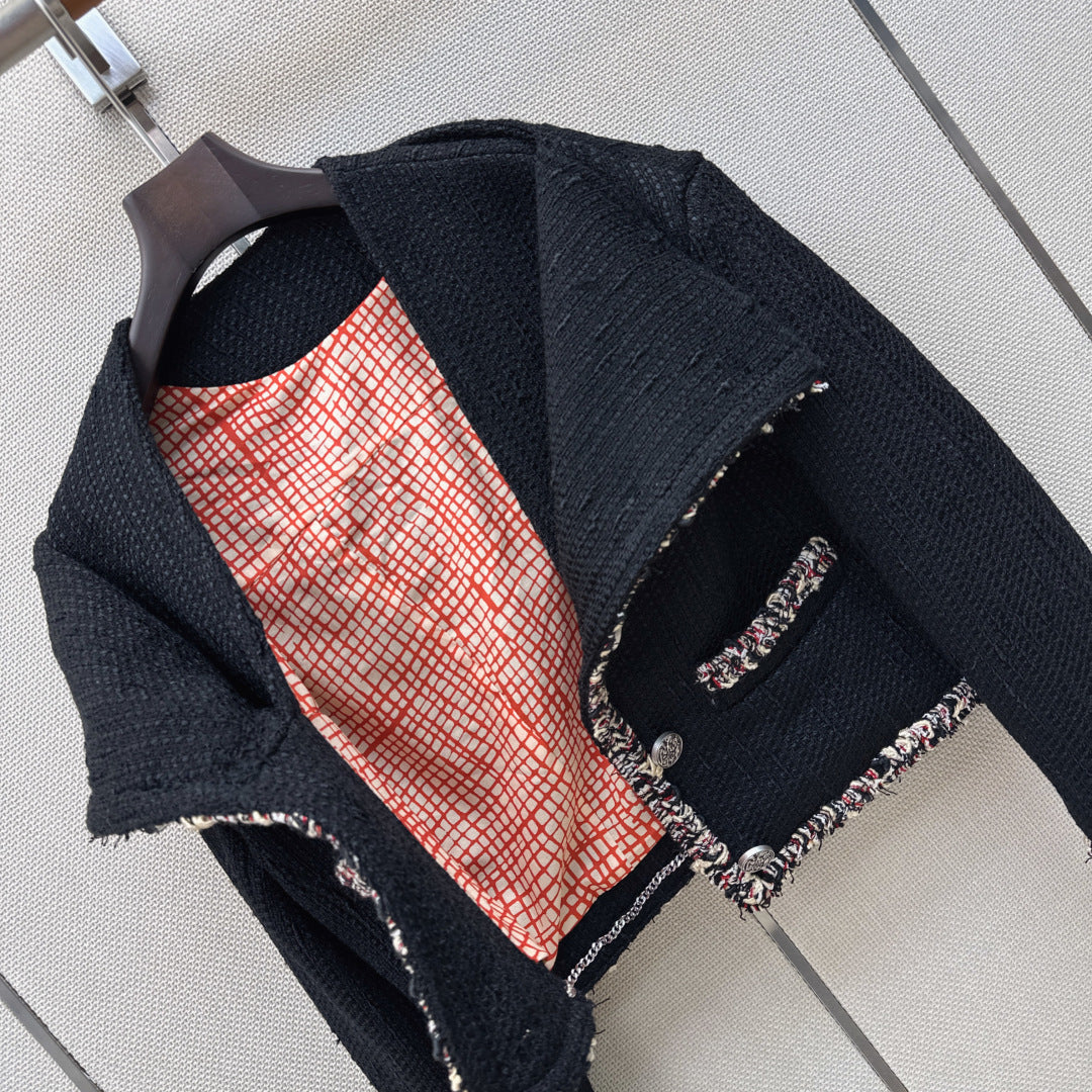 CC 26s Cropped Jacket Black Tweed 419205