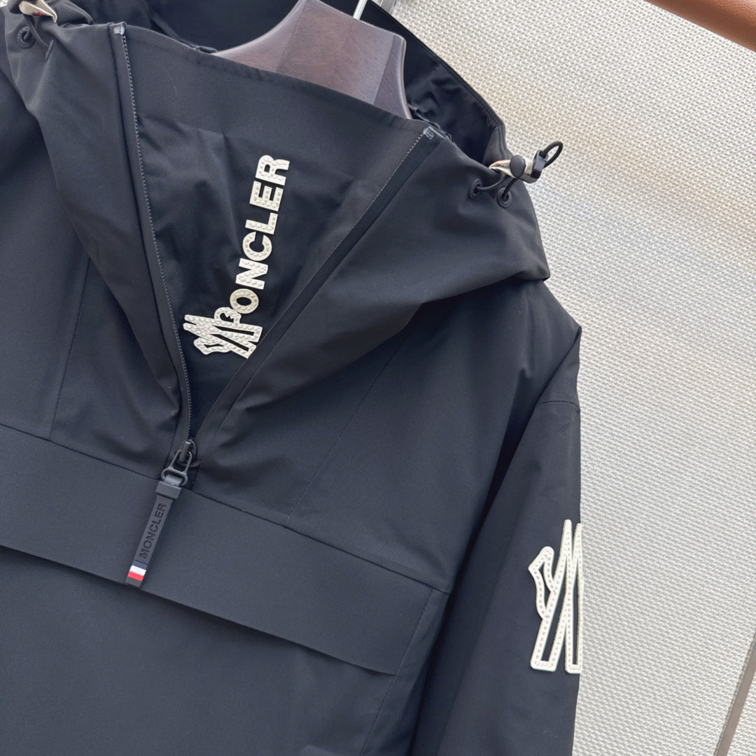 Moncler 26s Grenoble Ski Anorak Jacket Black Polyester 429118