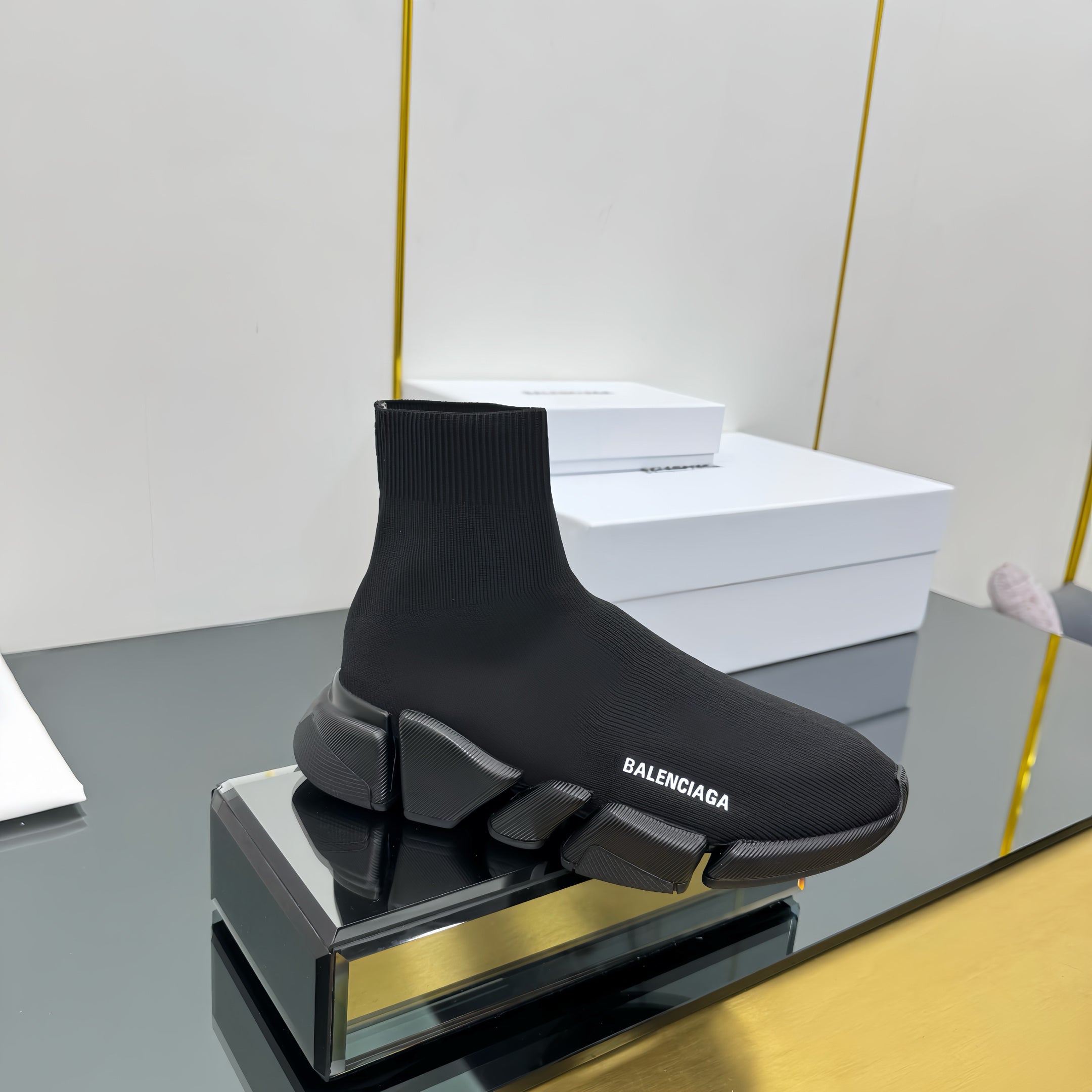 Balenciaga Speed Sneakers Black Polyester Elastane 832615