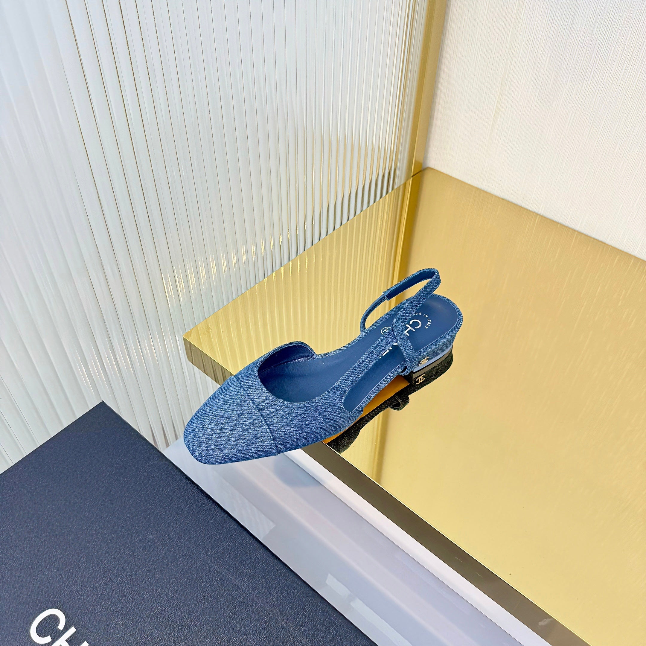 CC 26 Slingback Flat Blue Denim 714027