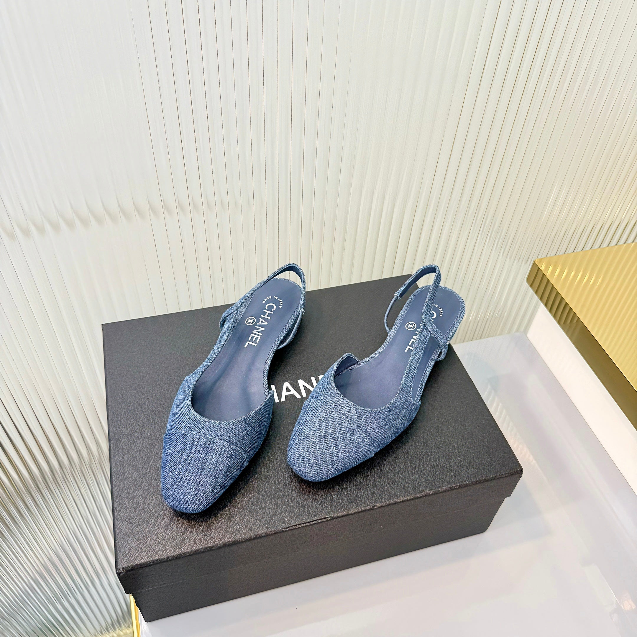 CC 26 Slingback Flat Blue Denim 714027