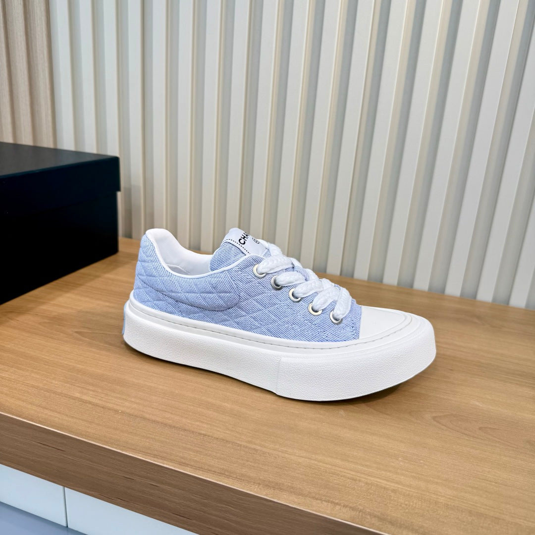 CC 26S Quilted Sneakers 3cm Light Blue Fabric 106061