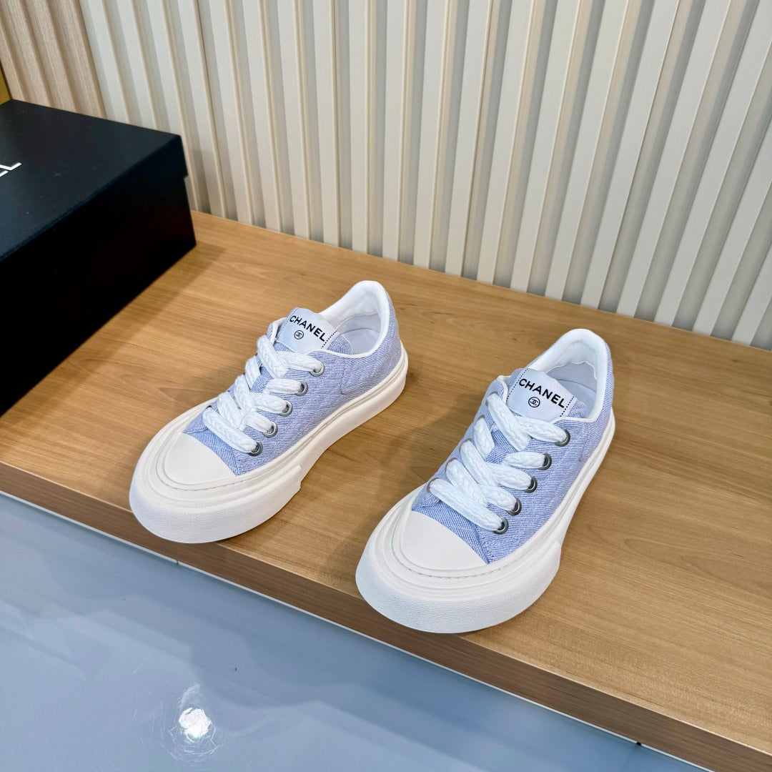 CC 26S Quilted Sneakers 3cm Light Blue Fabric 106061