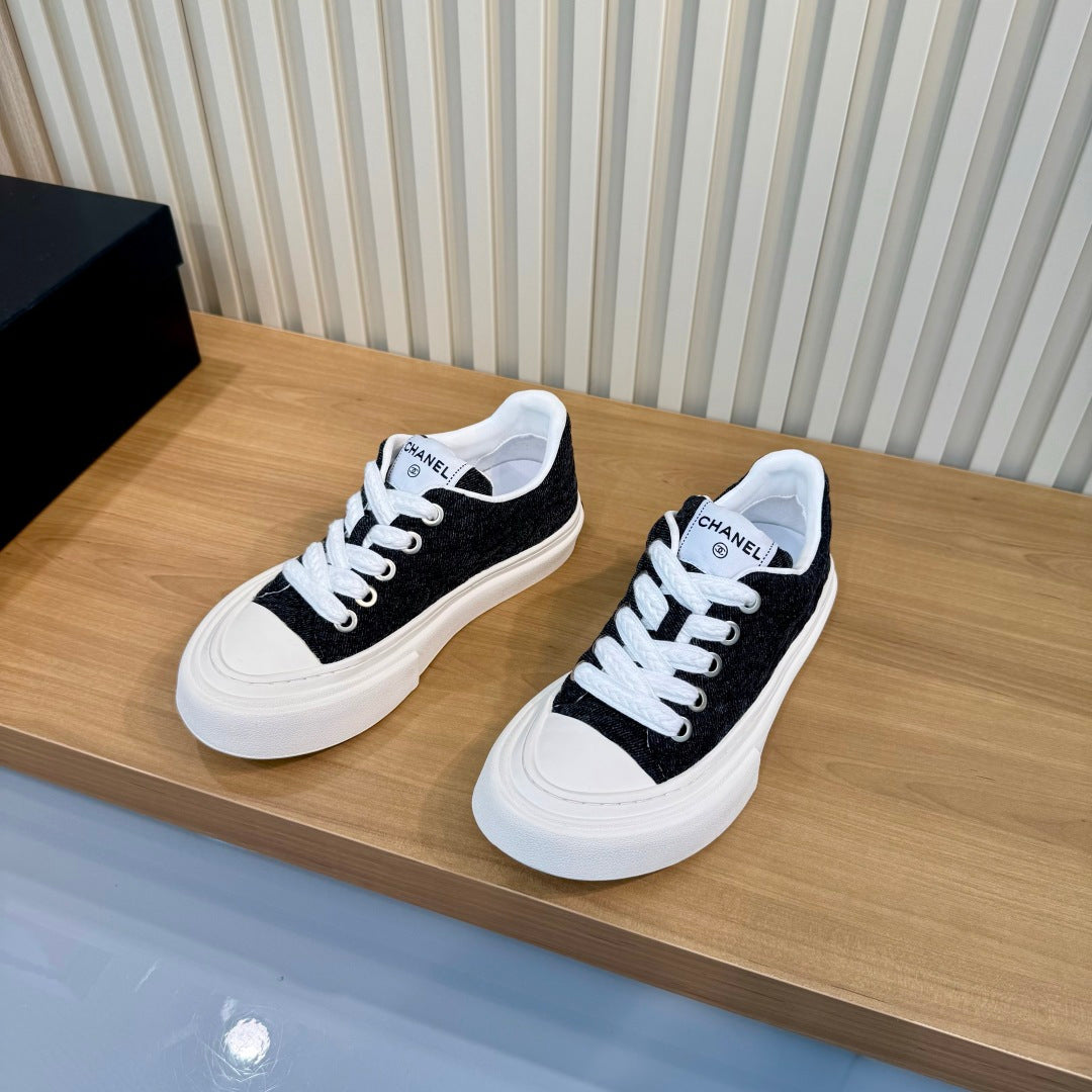 CC 26S Quilted Sneakers 3cm Black Fabric 106062