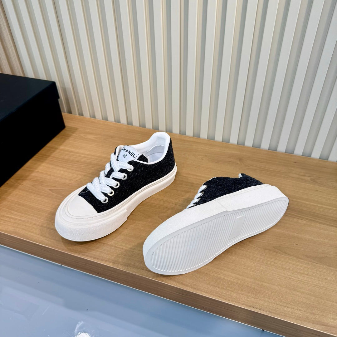 CC 26S Quilted Sneakers 3cm Black Fabric 106062