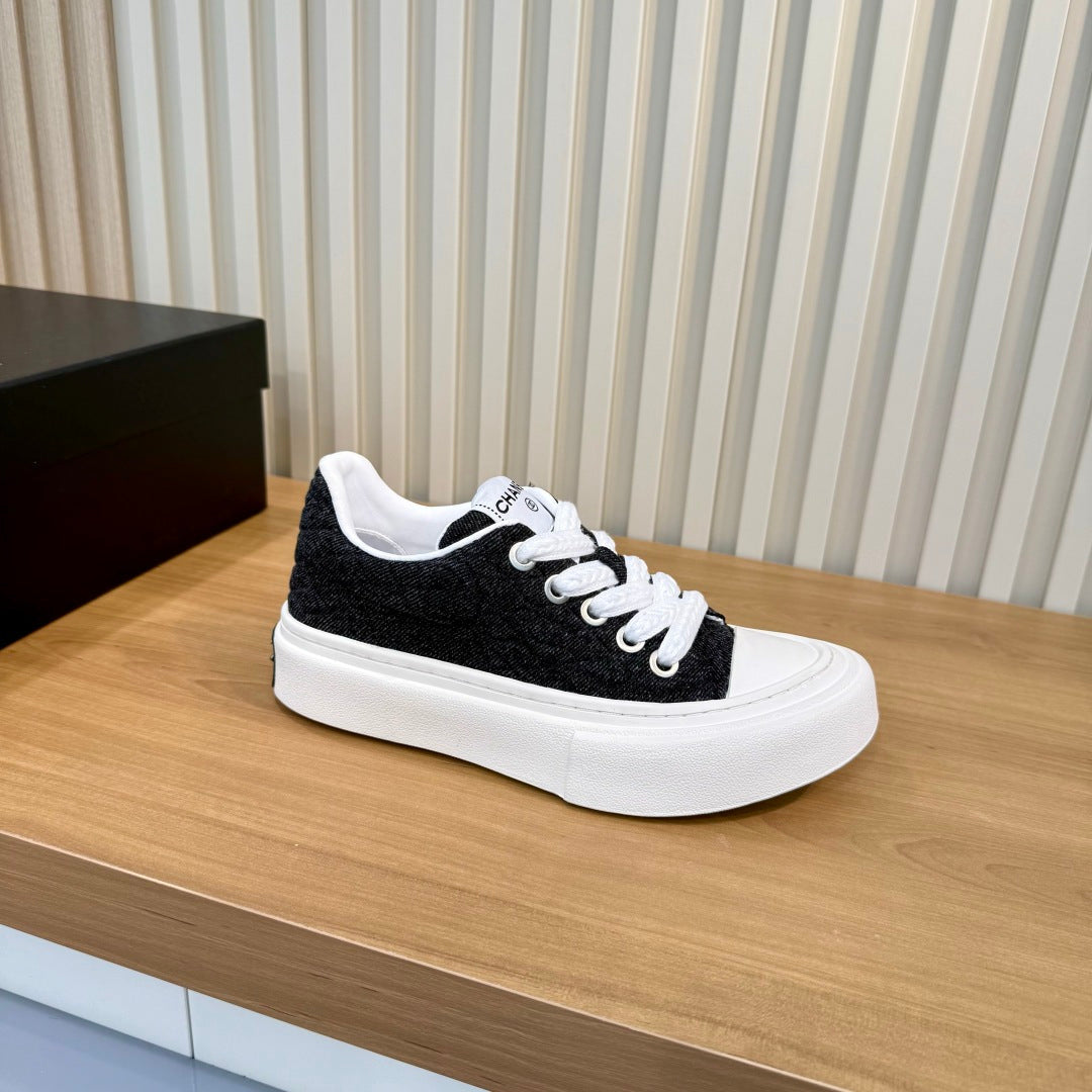 CC 26S Quilted Sneakers 3cm Black Fabric 106062