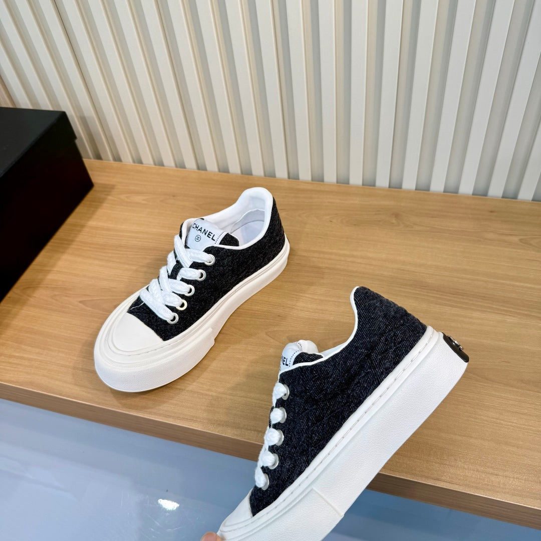 CC 26S Quilted Sneakers 3cm Black Fabric 106062