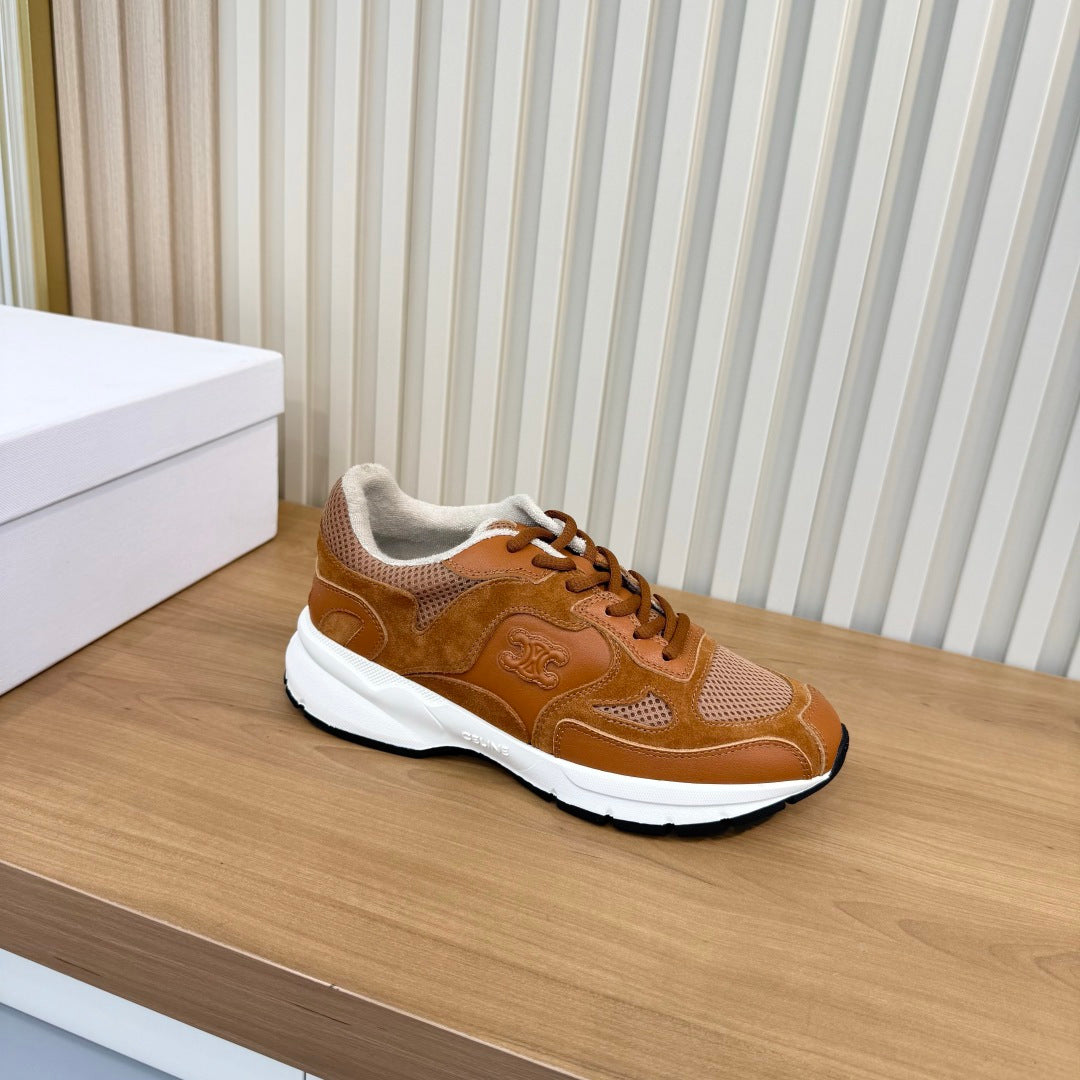 Celine 26s Runner Sneaker Brown Mesh Suede 987345