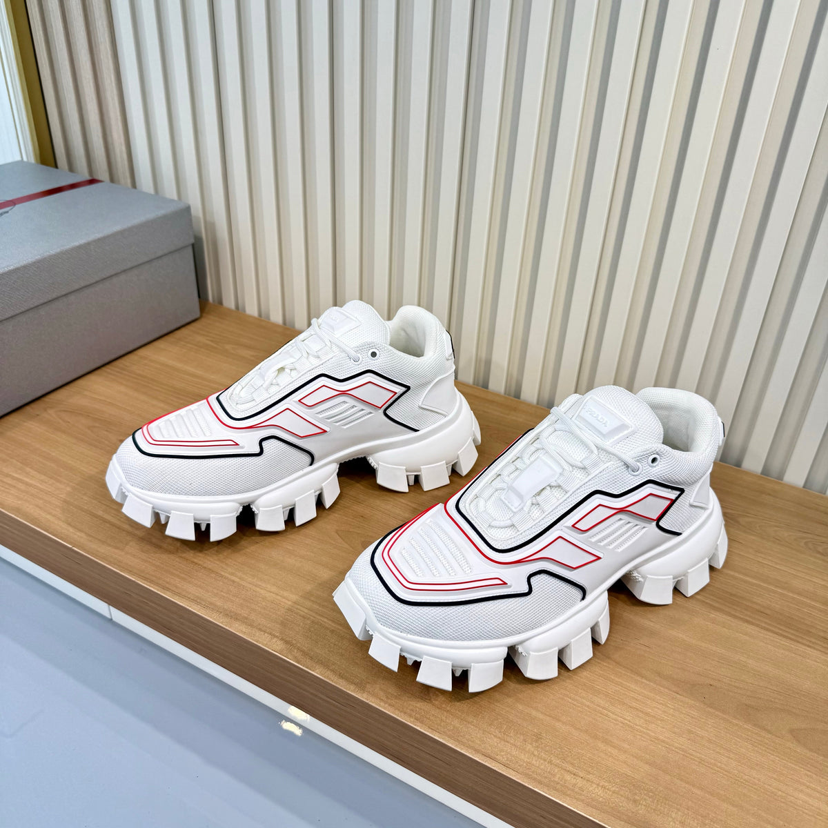 Prada 26s Sneakers White Mesh Rubber 140418