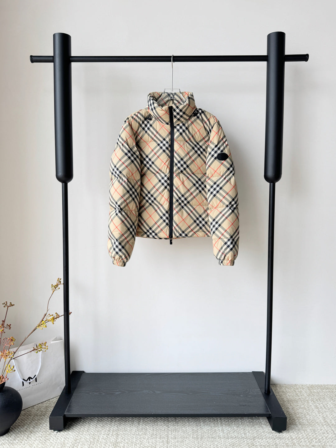 BB 26s Vintage Check Puffer Jacket Archive Beige Down 427148