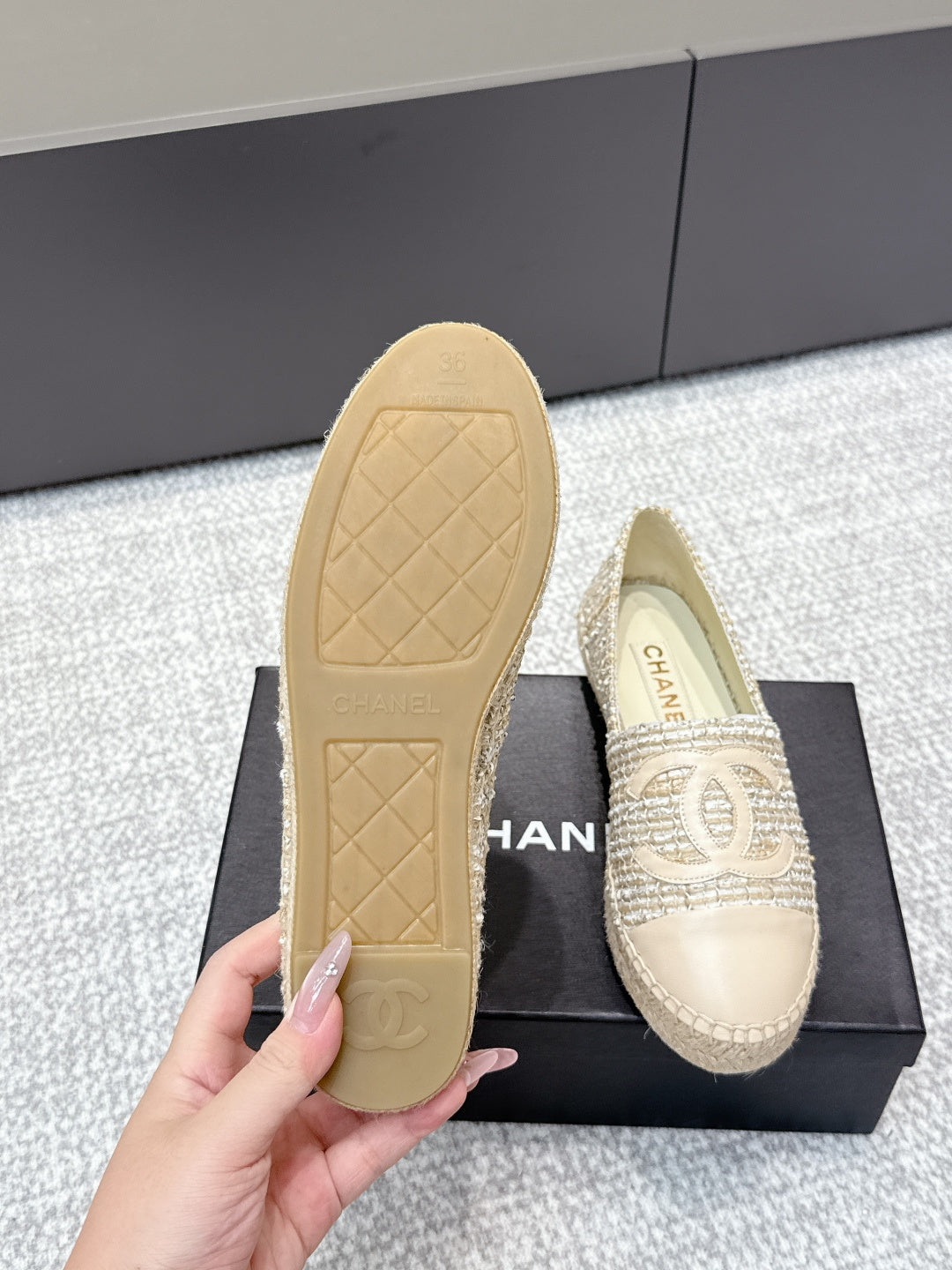 CC Espadrilles Beige Tweed 653920