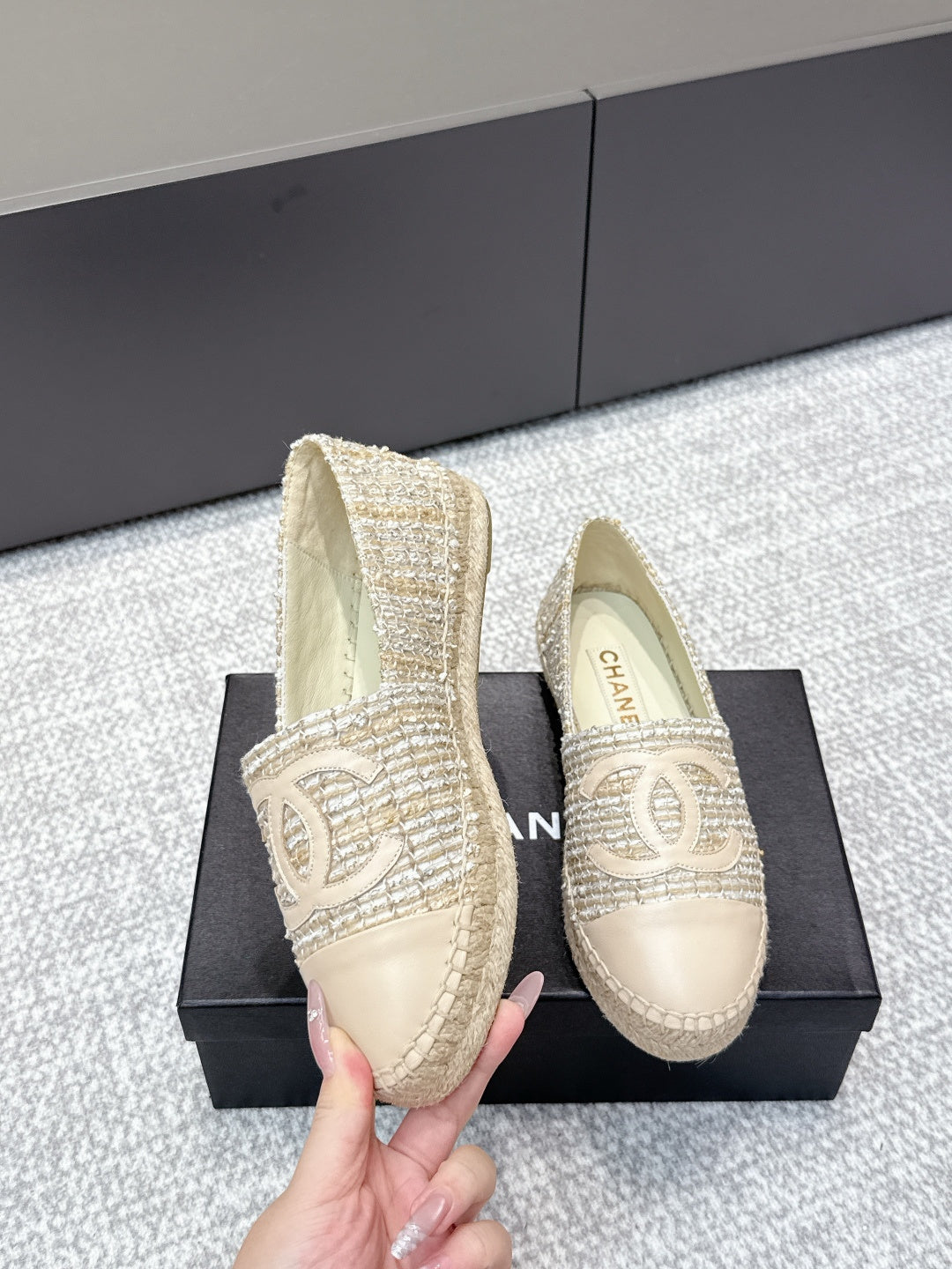 CC Espadrilles Beige Tweed 653920